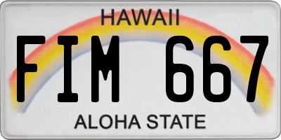HI license plate FIM667