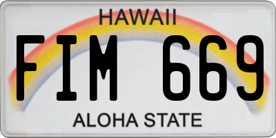 HI license plate FIM669