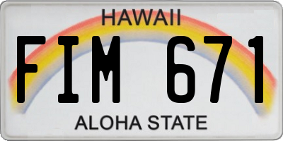 HI license plate FIM671