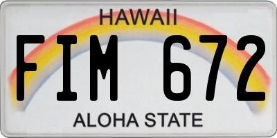 HI license plate FIM672