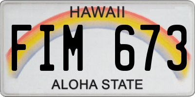 HI license plate FIM673