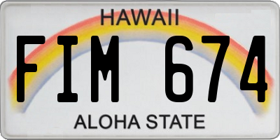 HI license plate FIM674