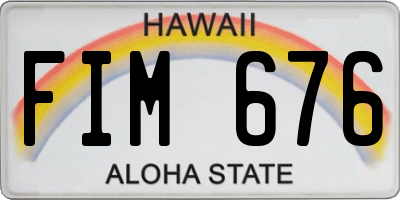HI license plate FIM676