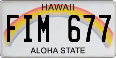 HI license plate FIM677
