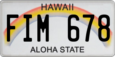 HI license plate FIM678