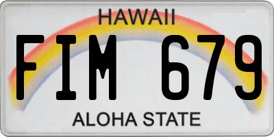HI license plate FIM679