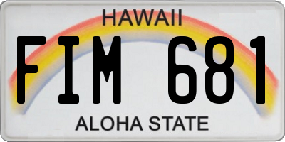 HI license plate FIM681