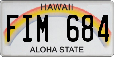 HI license plate FIM684