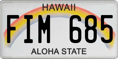 HI license plate FIM685