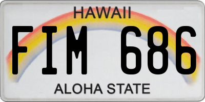 HI license plate FIM686