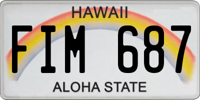 HI license plate FIM687