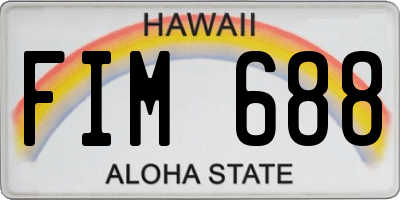 HI license plate FIM688