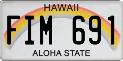 HI license plate FIM691