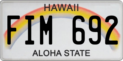 HI license plate FIM692