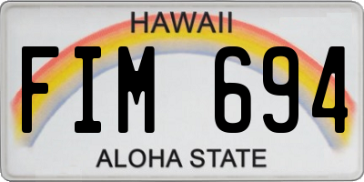 HI license plate FIM694