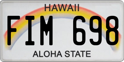 HI license plate FIM698