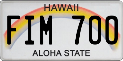 HI license plate FIM700