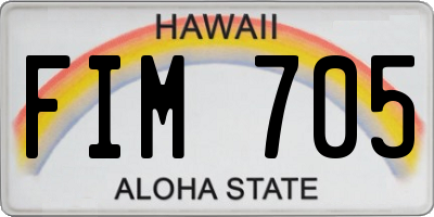 HI license plate FIM705