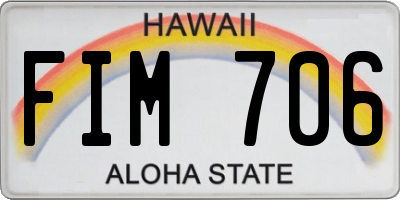 HI license plate FIM706