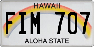 HI license plate FIM707