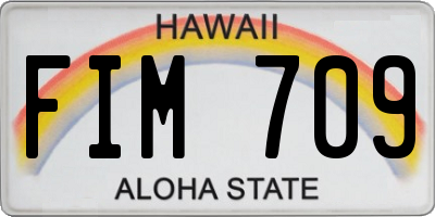 HI license plate FIM709
