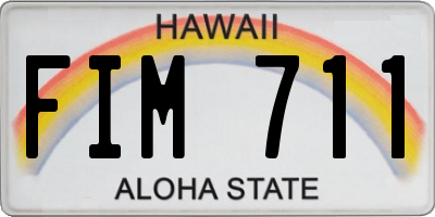 HI license plate FIM711
