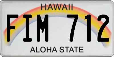 HI license plate FIM712