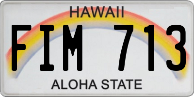 HI license plate FIM713
