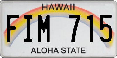HI license plate FIM715