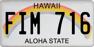 HI license plate FIM716