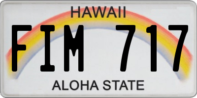 HI license plate FIM717