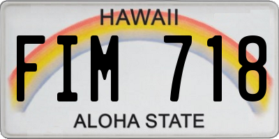 HI license plate FIM718