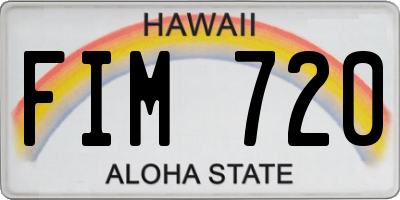 HI license plate FIM720