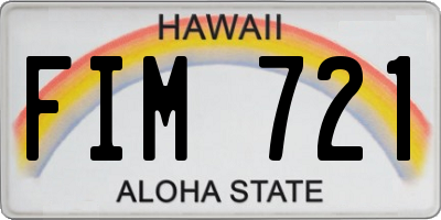 HI license plate FIM721