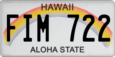 HI license plate FIM722