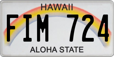 HI license plate FIM724