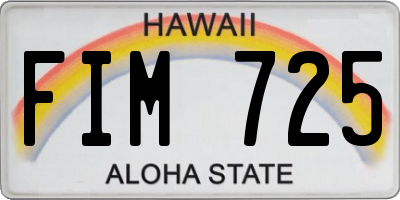 HI license plate FIM725