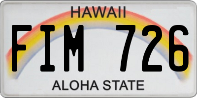 HI license plate FIM726