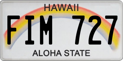 HI license plate FIM727
