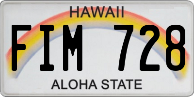 HI license plate FIM728