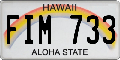 HI license plate FIM733