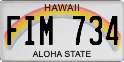 HI license plate FIM734