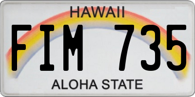 HI license plate FIM735