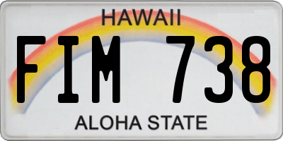 HI license plate FIM738