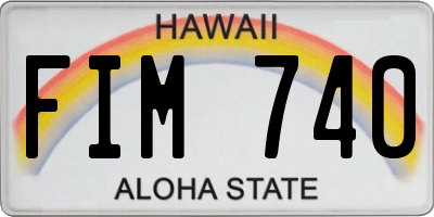 HI license plate FIM740