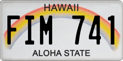 HI license plate FIM741