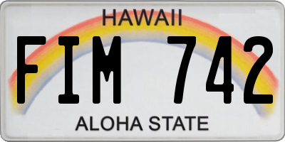 HI license plate FIM742
