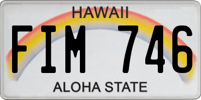 HI license plate FIM746