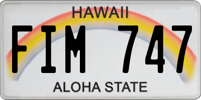 HI license plate FIM747