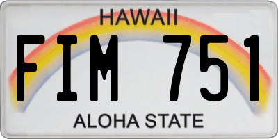 HI license plate FIM751